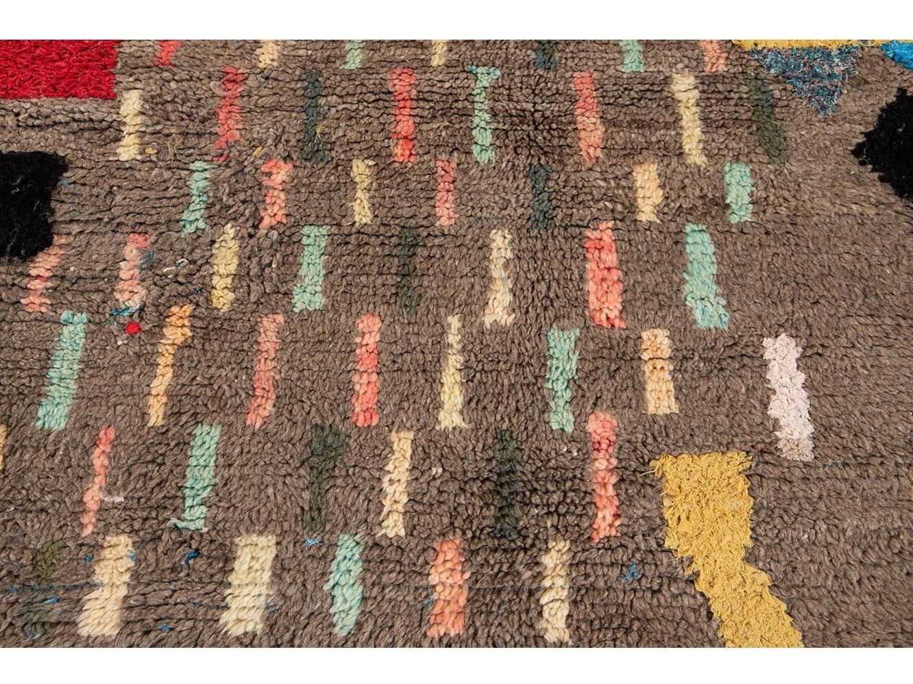Vintage Boujad Moroccan Wool Rug 5 X 8