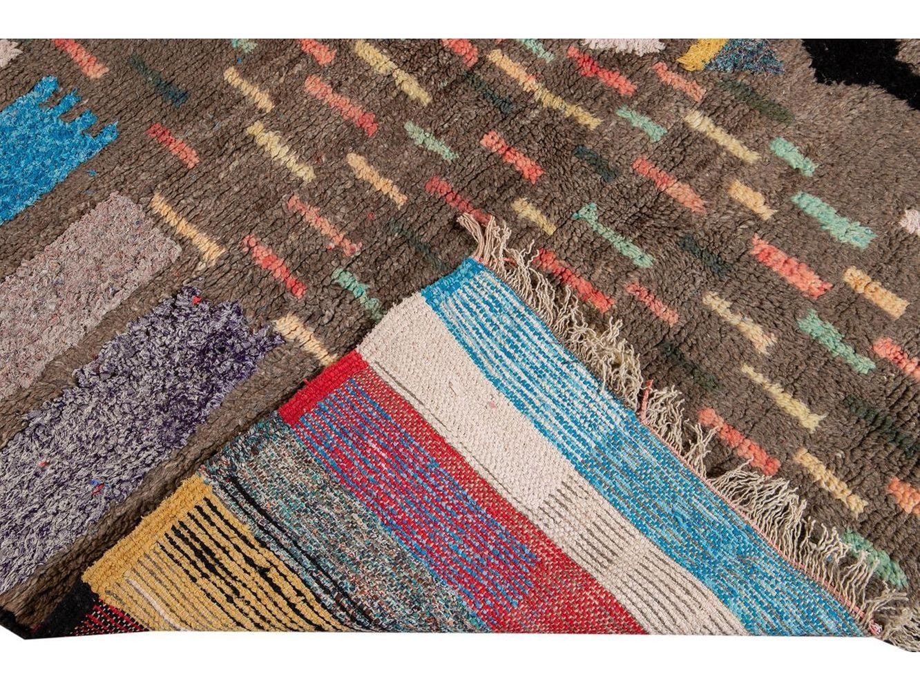Vintage Boujad Moroccan Wool Rug 5 X 8