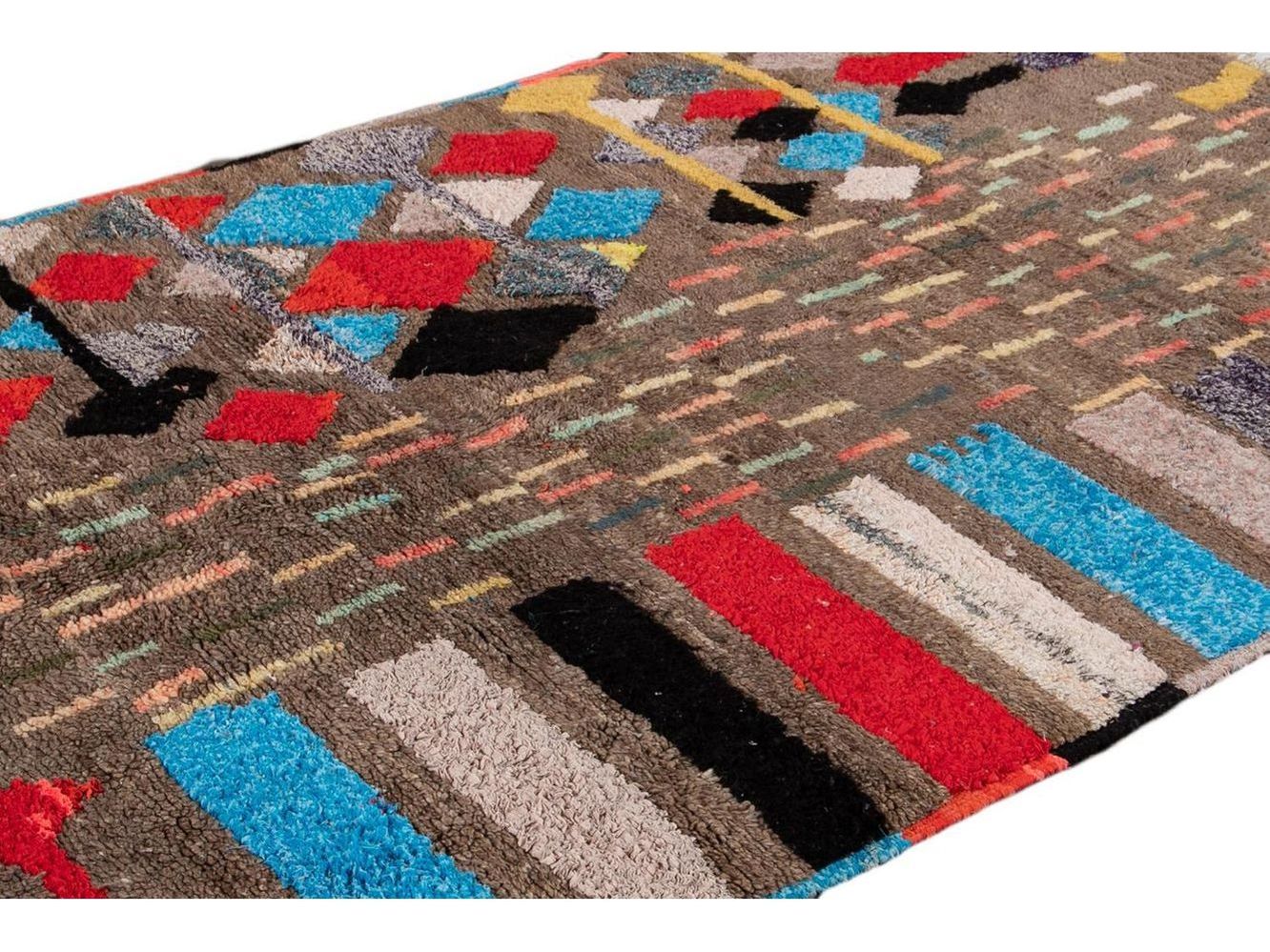 Vintage Boujad Moroccan Wool Rug 5 X 8