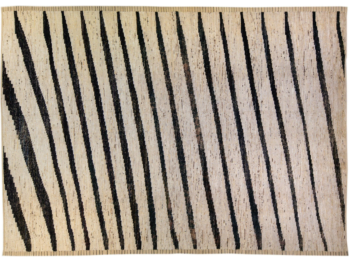Modern Moroccan Wool Rug 14 X 19