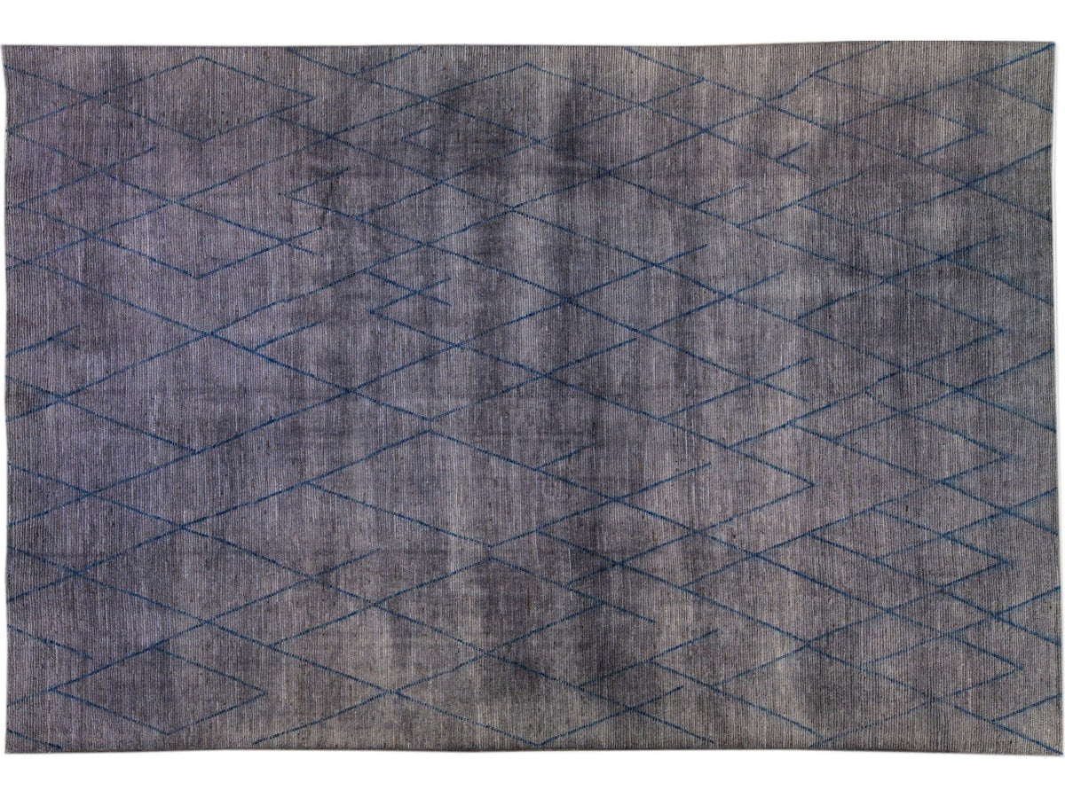 Modern Moroccan Wool Rug 12 X 18