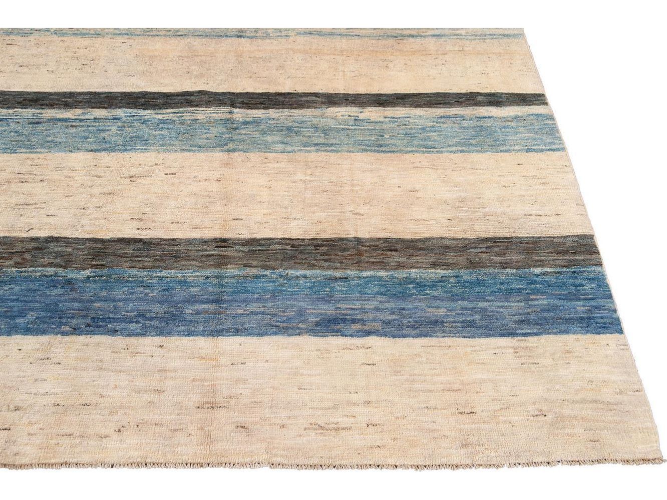 Modern Moroccan-Style Striped Wool Rug 8 X 10