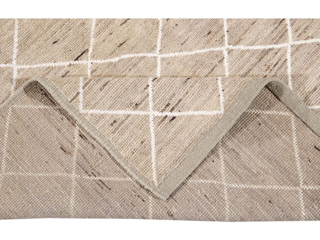 Modern Moroccan-Style Tribal Wool Rug 8 X 10