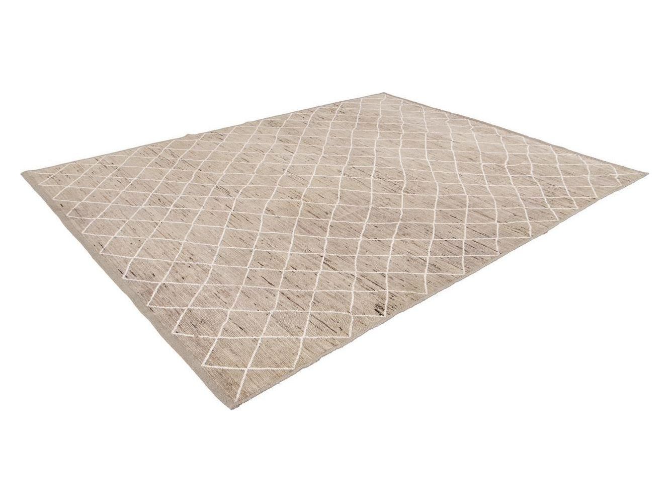 Modern Moroccan-Style Tribal Wool Rug 8 X 10