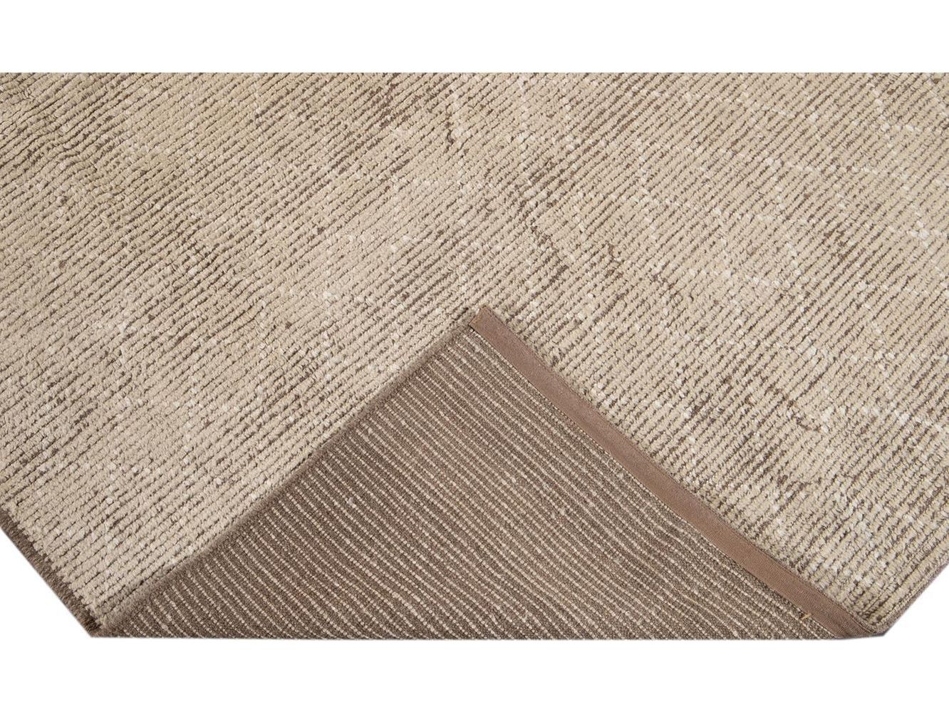Modern Moroccan-Style Wool Rug 10 X 14