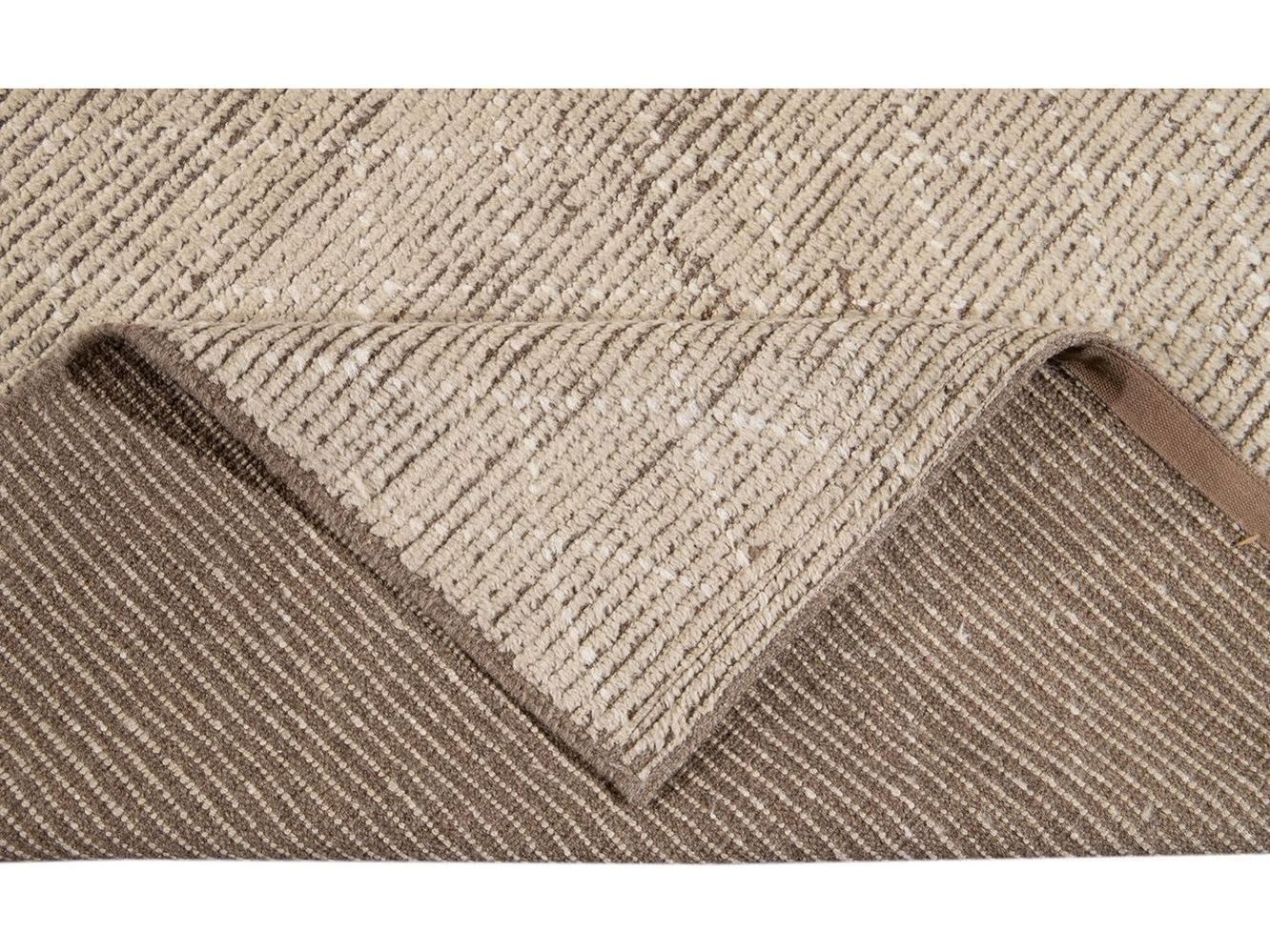 Modern Moroccan-Style Wool Rug 10 X 14