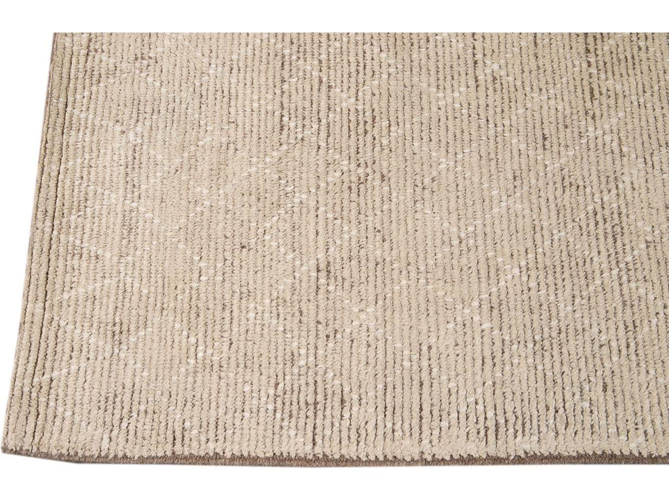Modern Moroccan-Style Wool Rug 10 X 14