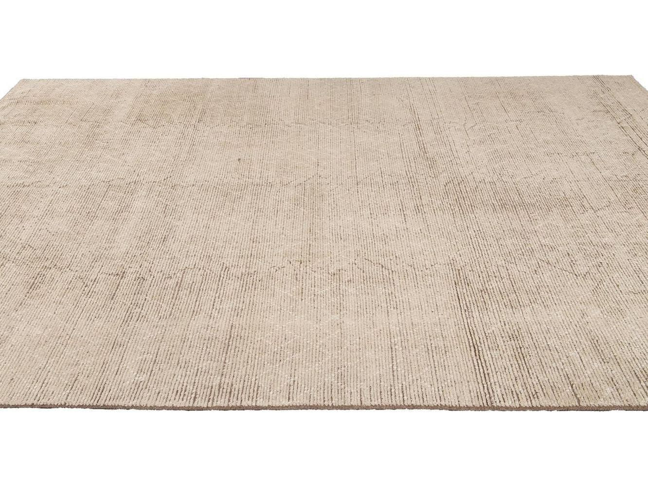 Modern Moroccan-Style Wool Rug 10 X 14