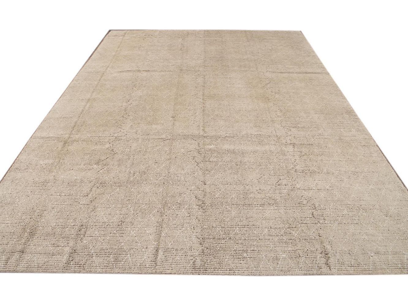 Modern Moroccan-Style Wool Rug 10 X 14
