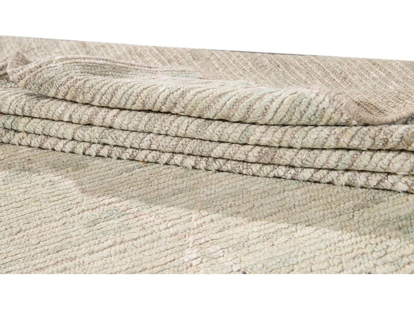 Modern Moroccan-Style Wool Rug 9 X 11