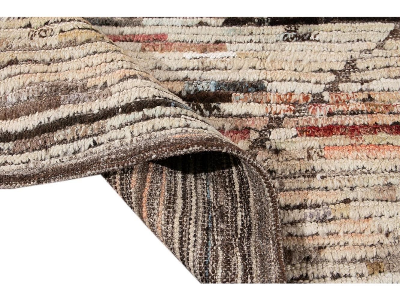 Modern Moroccan-Style Wool Rug 9 X 12