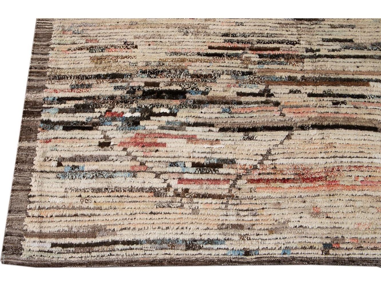 Modern Moroccan-Style Wool Rug 9 X 12