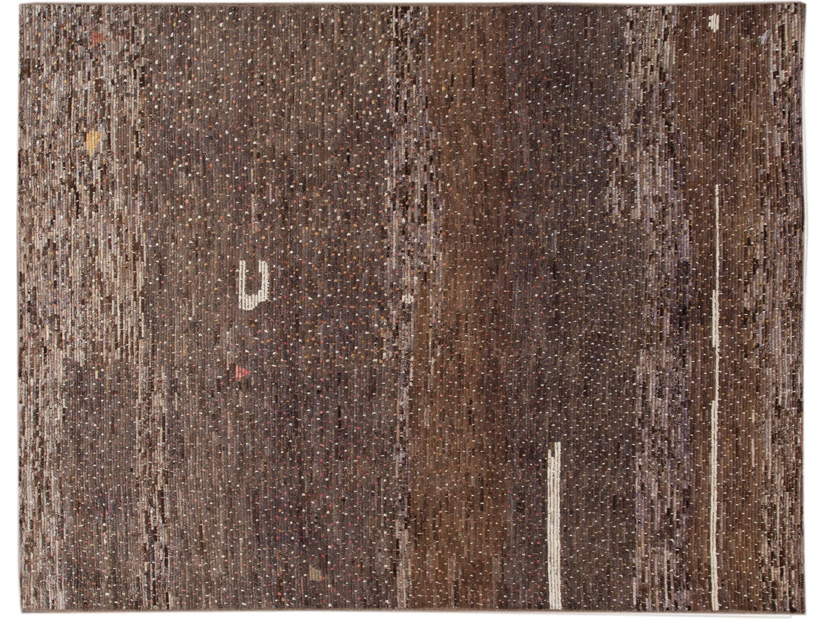 Modern Moroccan-Style Wool Rug 10 X 13