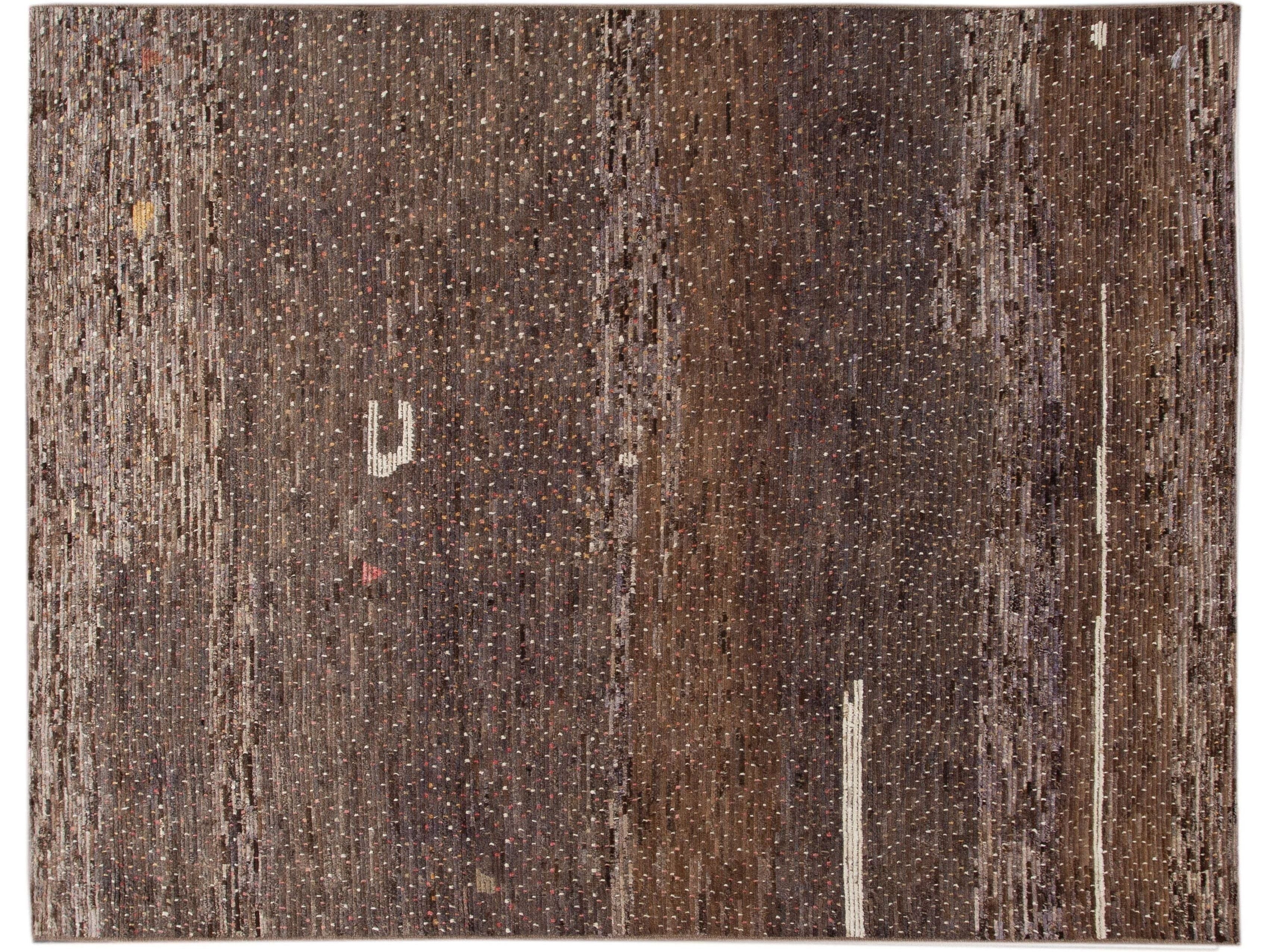 Modern Moroccan-Style Wool Rug 10 X 13