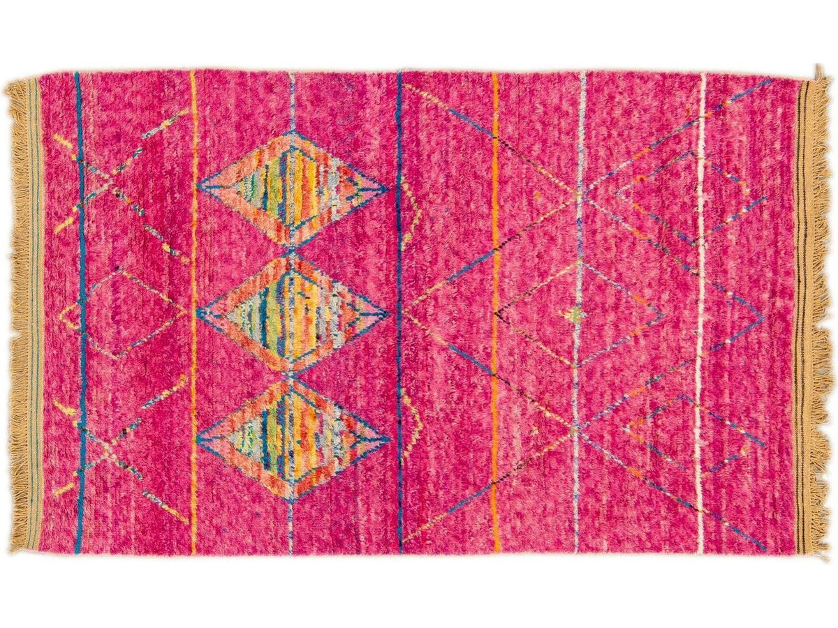 Modern Moroccan Boho Wool Rug 6 X 9