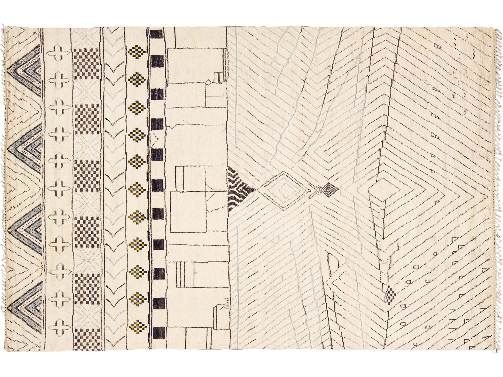 Modern Moroccan Boho Wool Rug 12 X 18
