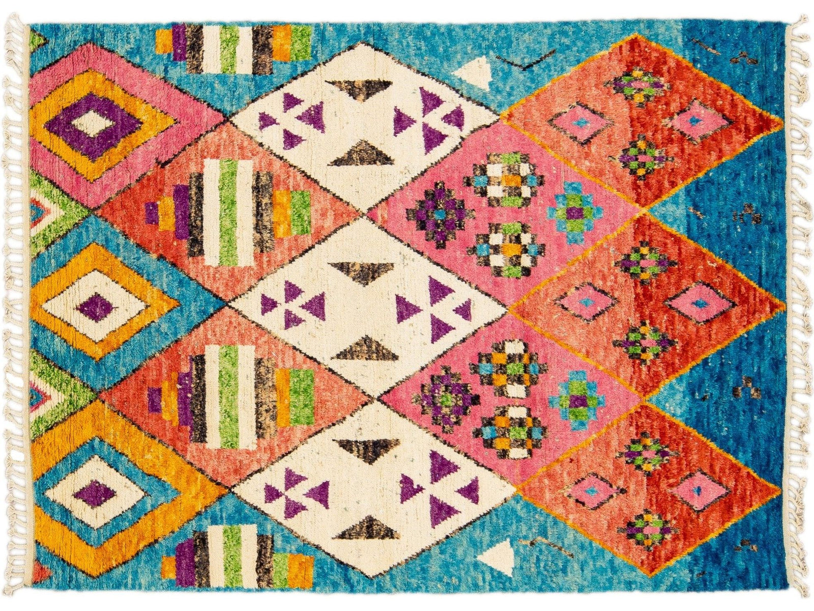 Modern Moroccan Boho Wool Rug 8 X 10