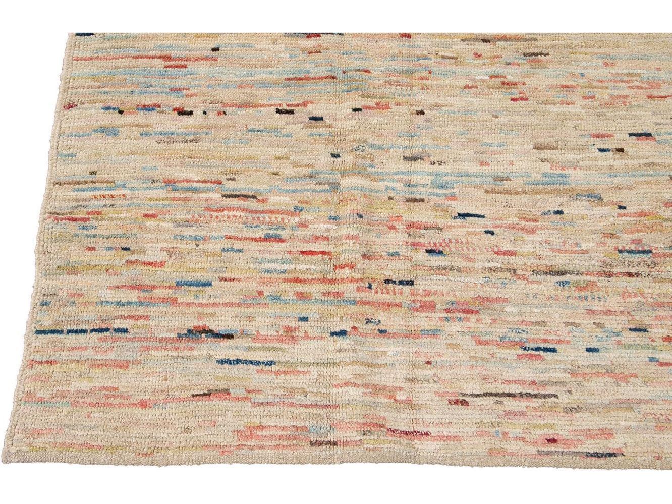 Modern Moroccan-Style Wool Rug 8 X 11