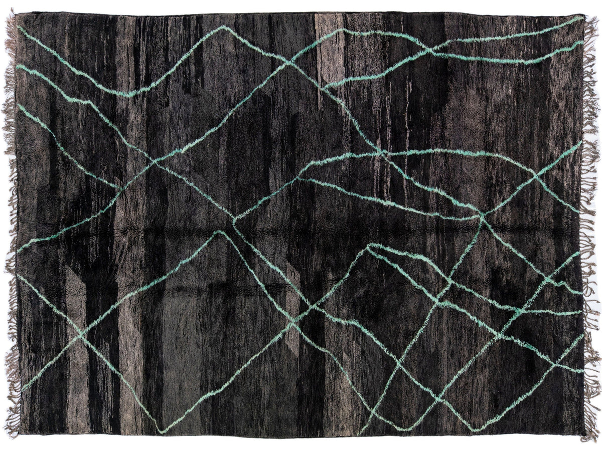 Modern Moroccan Wool Rug 9 X 12
