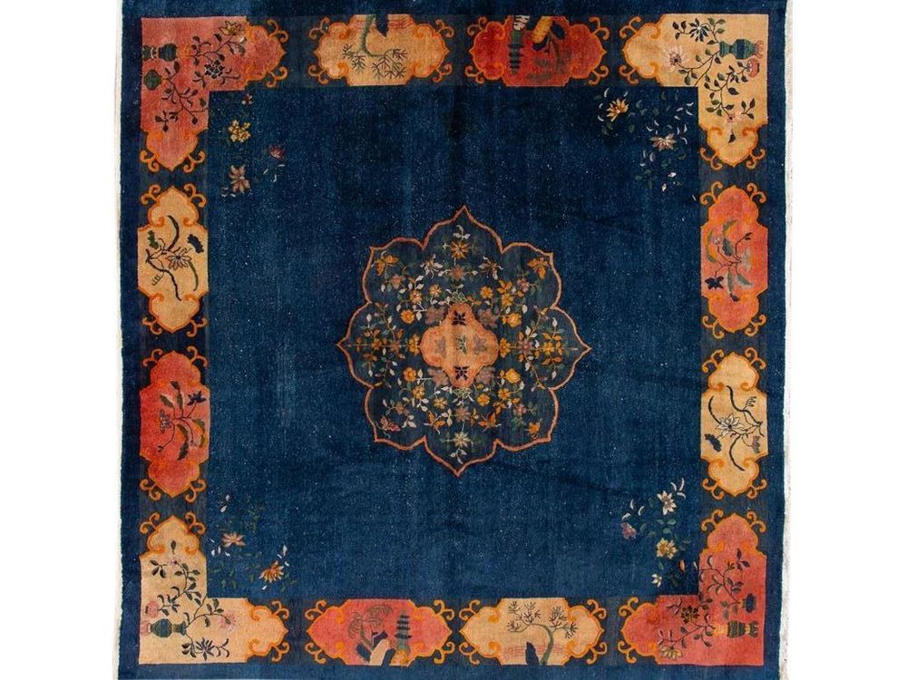 Antique Art Deco Chinese wool Rug 12 X 13