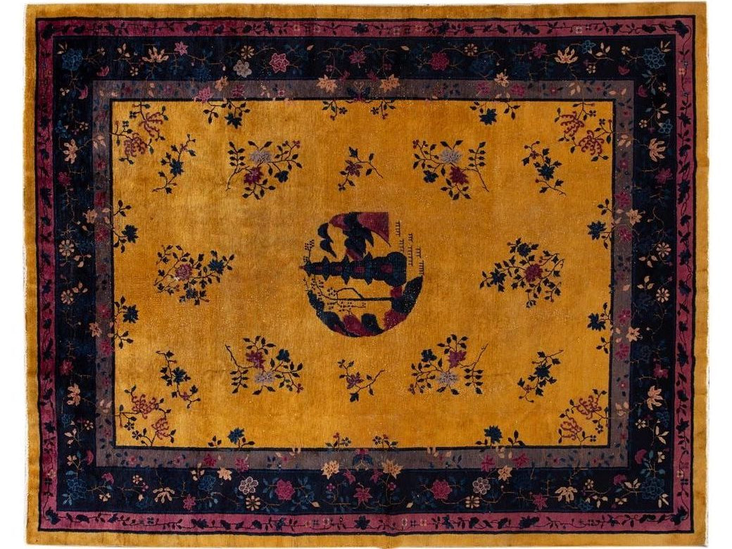 Antique Art Deco Chinese Rug 9 X 11