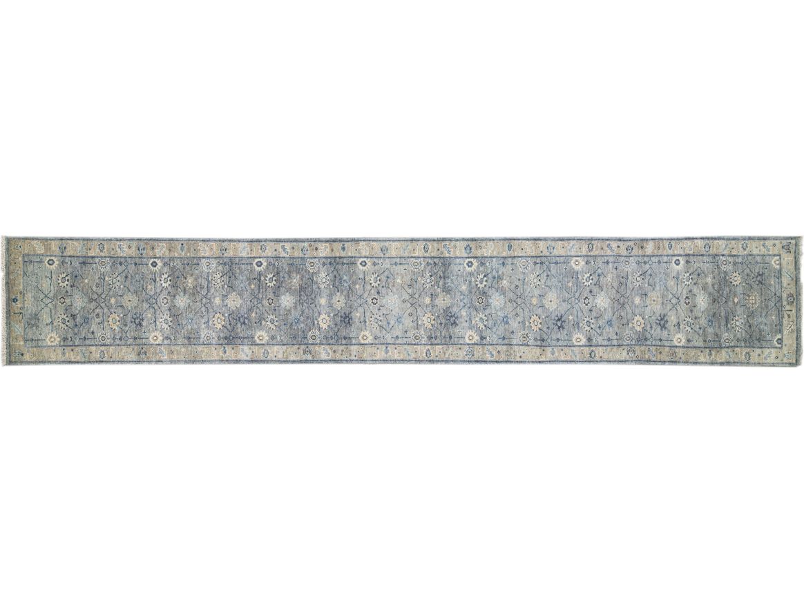 Modern Oushak Wool Rug 3 X 20