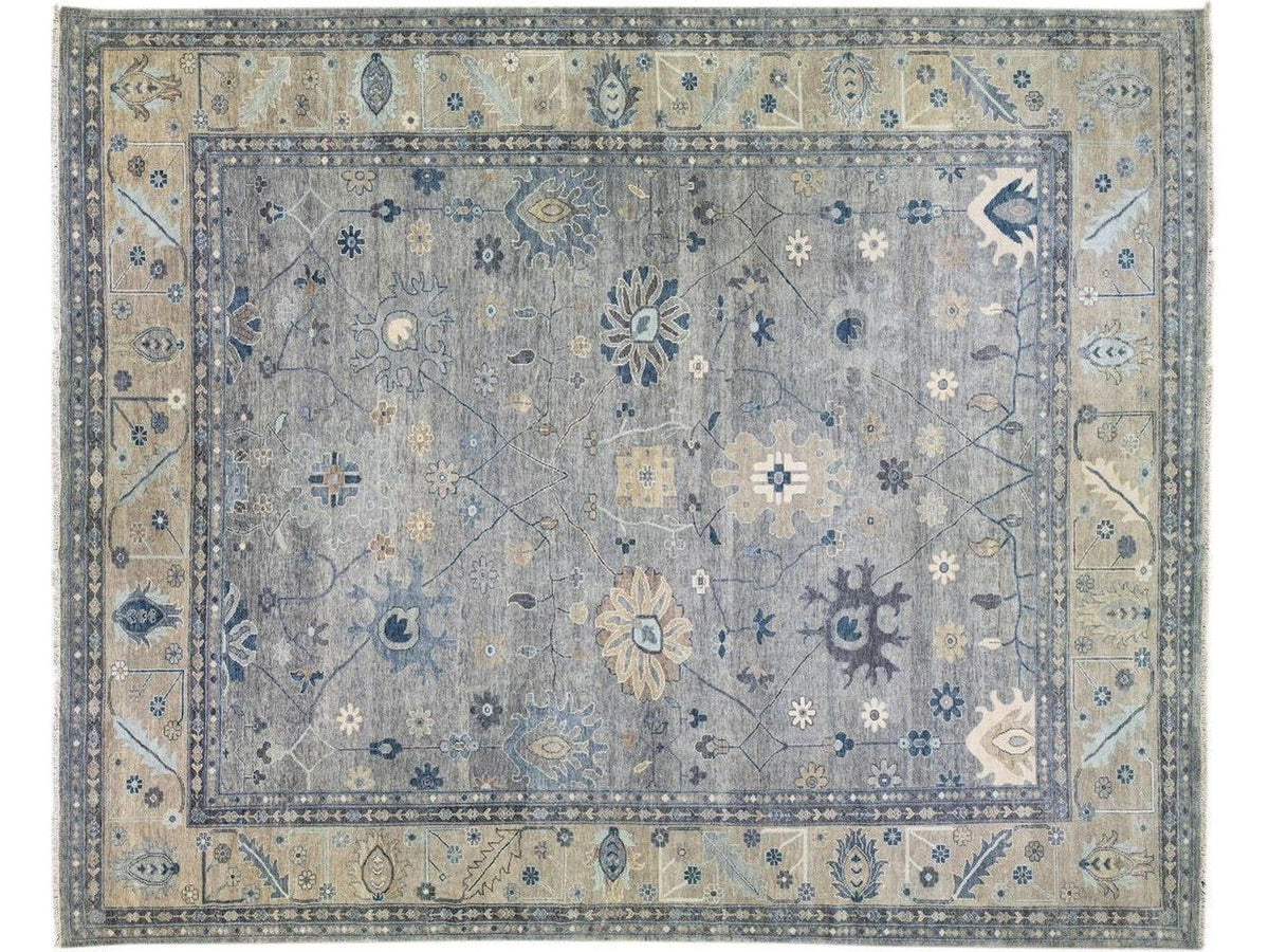 Modern Oushak Wool Rug 16 X 20