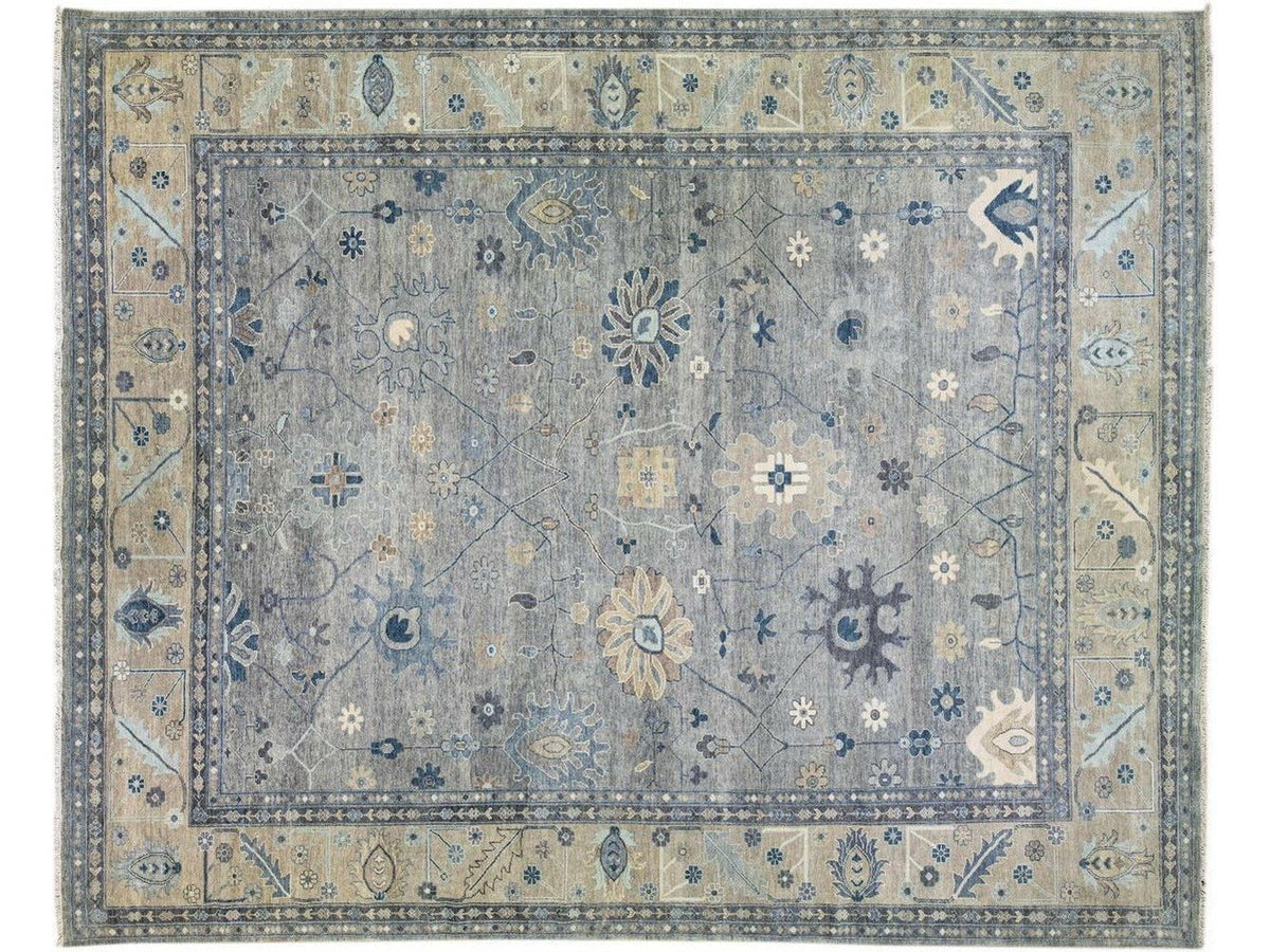 Modern Oushak Wool Rug 16 X 20