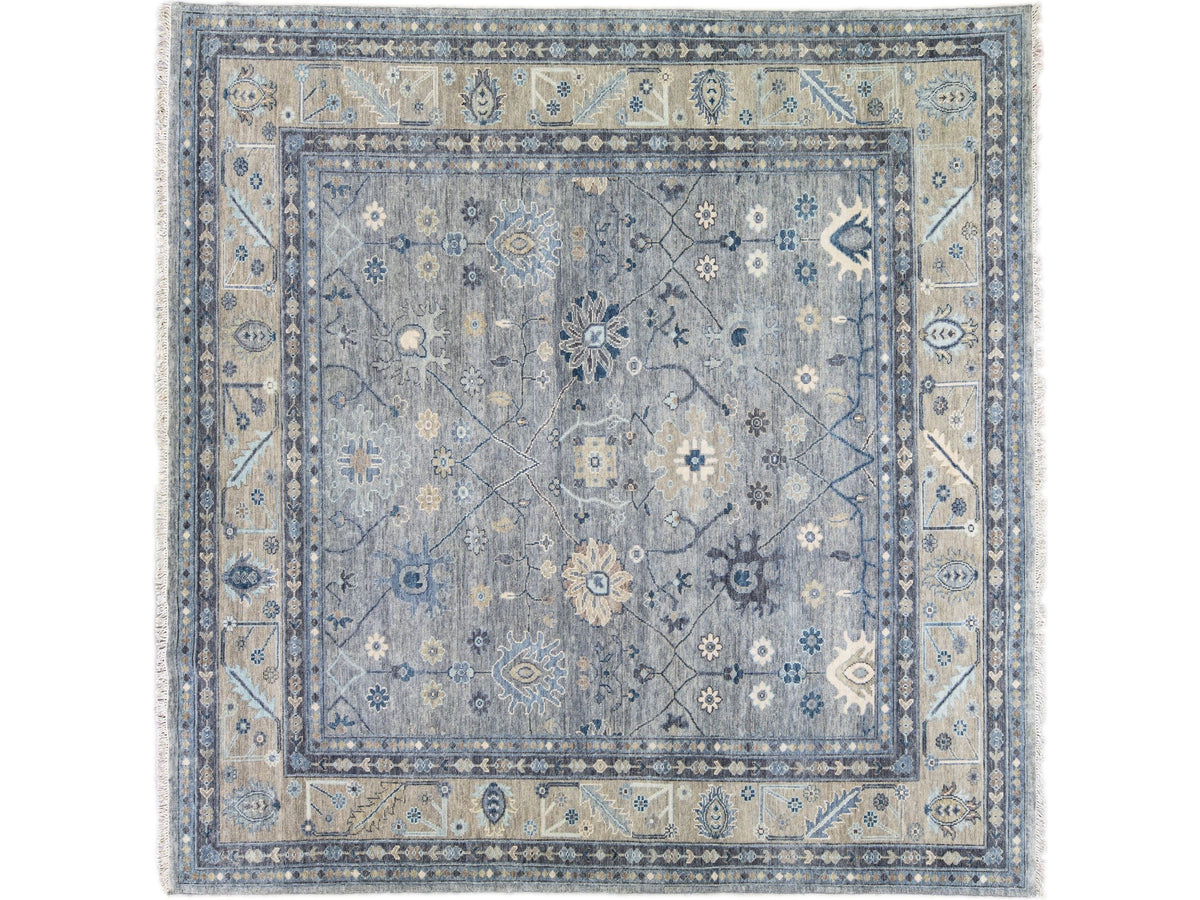 Modern Oushak Wool Rug 12 X 12