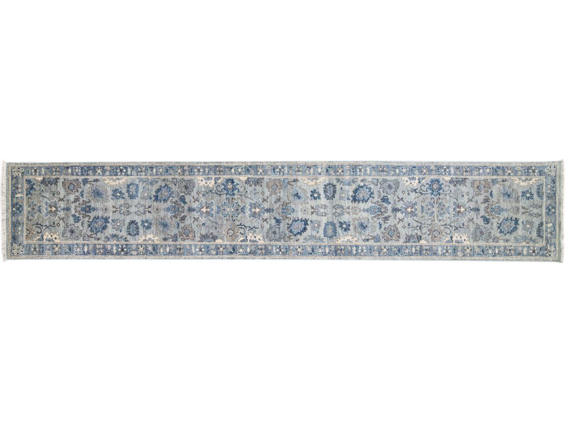 Modern Oushak Wool Rug 3 X 18