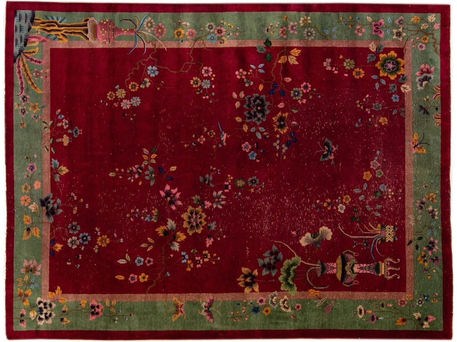 Antique Art Deco Chinese Rug 9 X 12