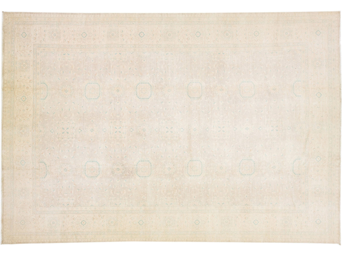 Modern Oushak Wool Rug 12 X 18