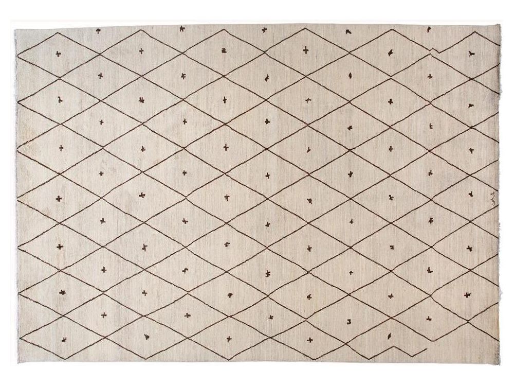 Modern Berber Moroccan-Style Wool Rug 12 X 18