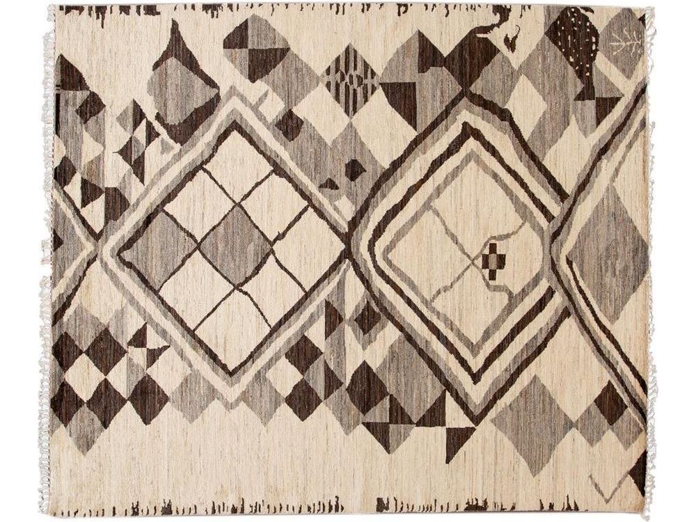 Modern Moroccan-Style Tribal Room size Wool Rug  8 X 10