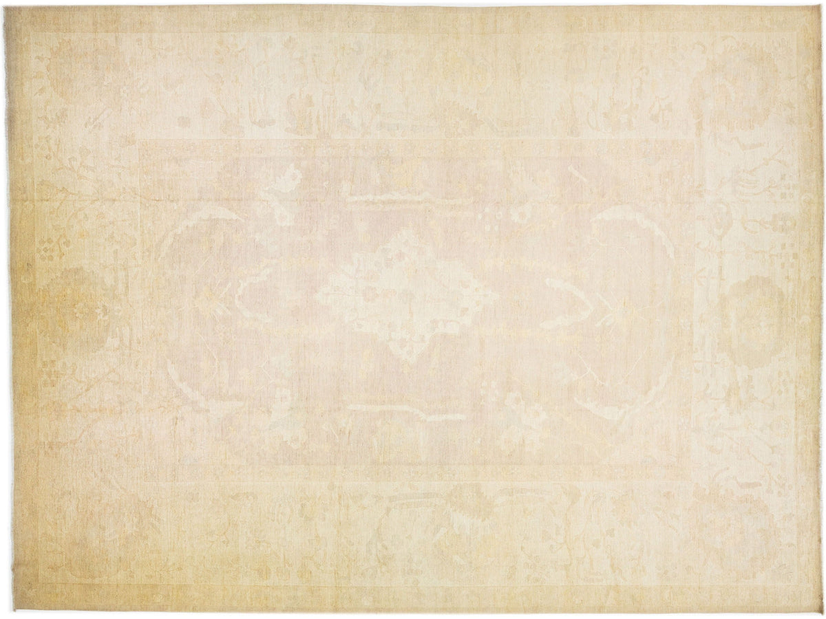 Antique Turkish Oushak Wool Rug 16 X 21