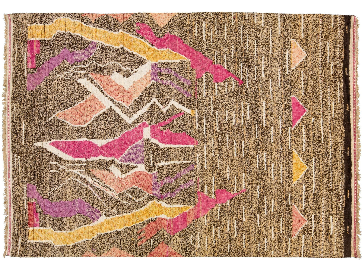 Modern Moroccan Abstract Wool Rug 9 X 12