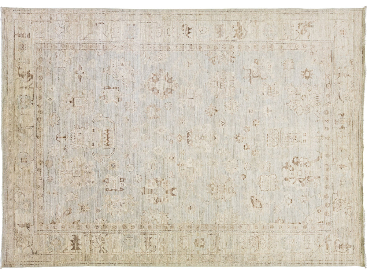 Modern Oushak Wool Rug 10 X 14