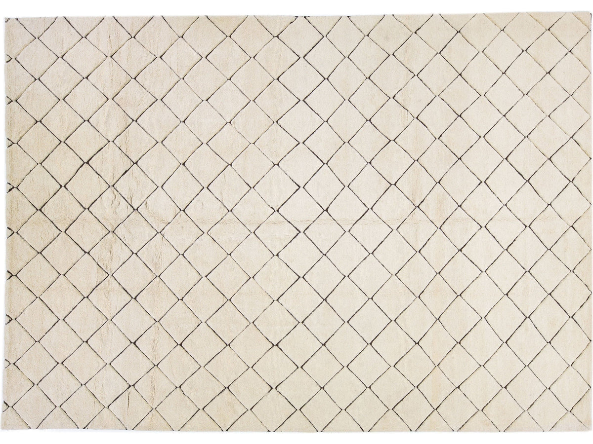 Modern Moroccan Wool Rug 9 X 14