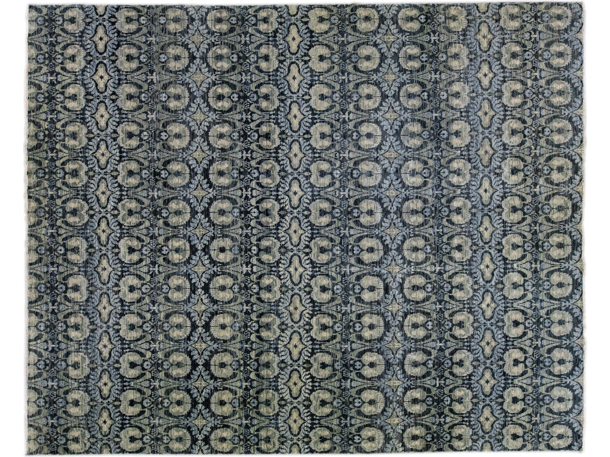 Modern Ikat Wool Rug 12 X 15