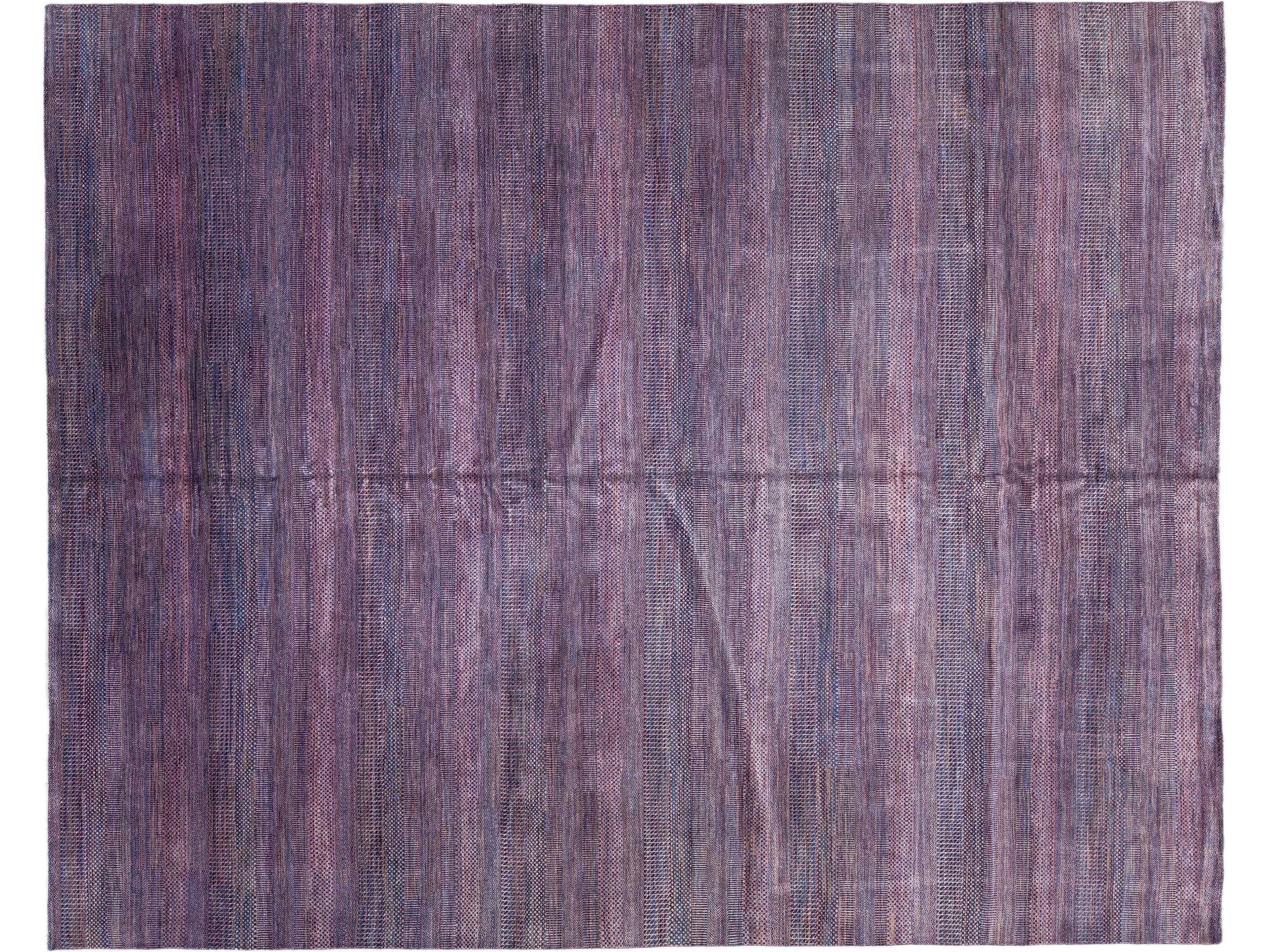 Modern Savannah Handmade Purple Designed Oversize Wool Rug