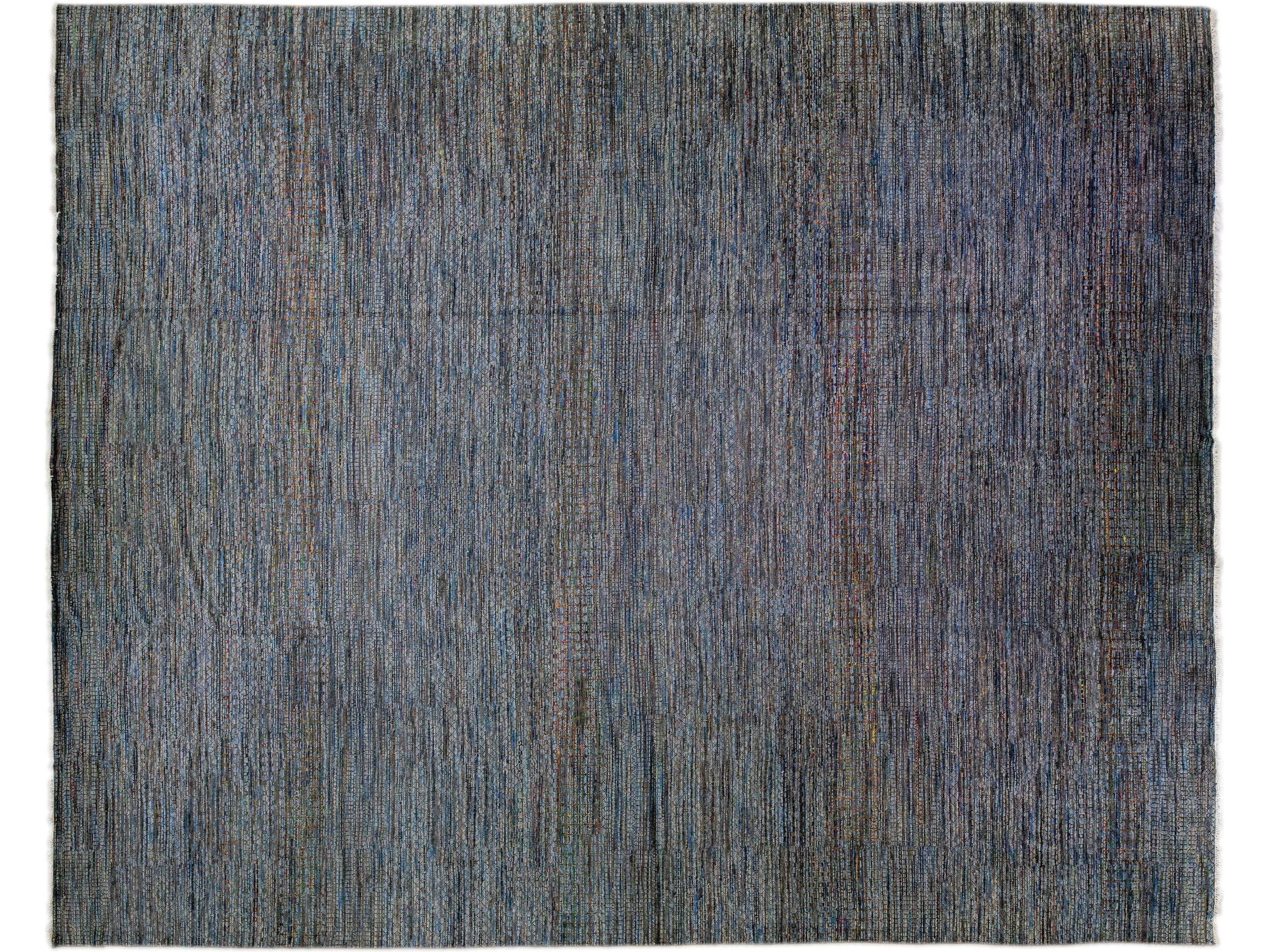 Modern Savannah Handmade Multicolor Geometric Oversize Wool Rug
