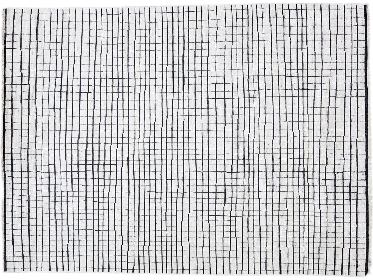 Modern Moroccan Wool Rug 9 X 12