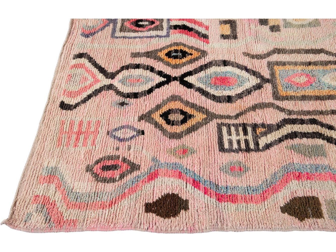 Vintage Azilal Moroccan Wool Rug 5 X 8