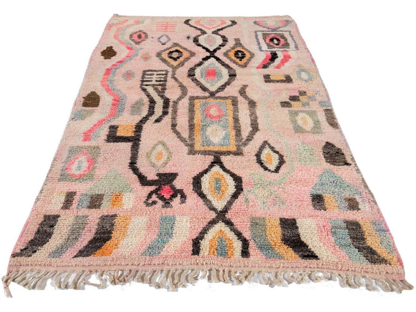Vintage Azilal Moroccan Wool Rug 5 X 8