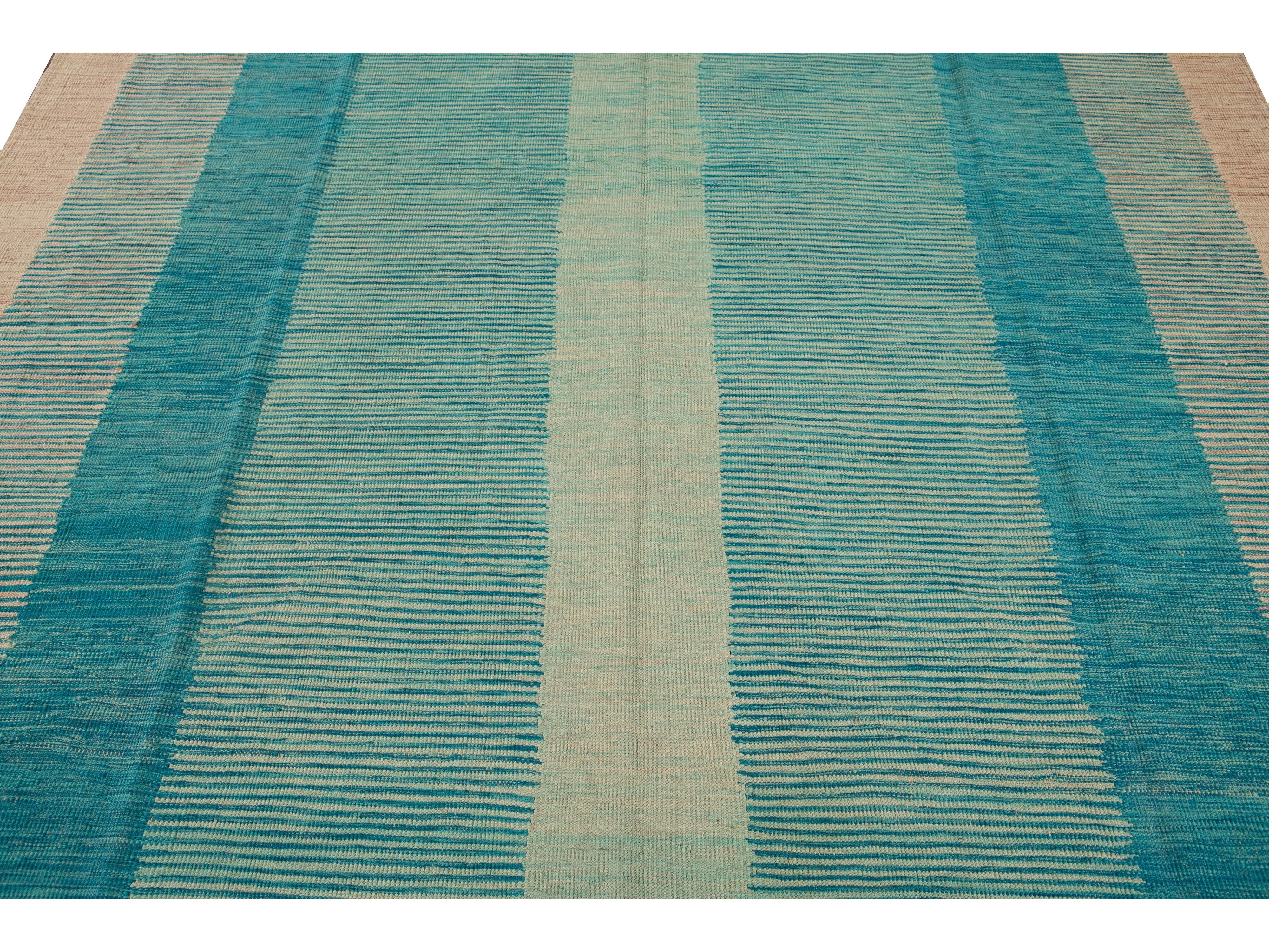 Modern Kilim Wool Rug 9 X 12