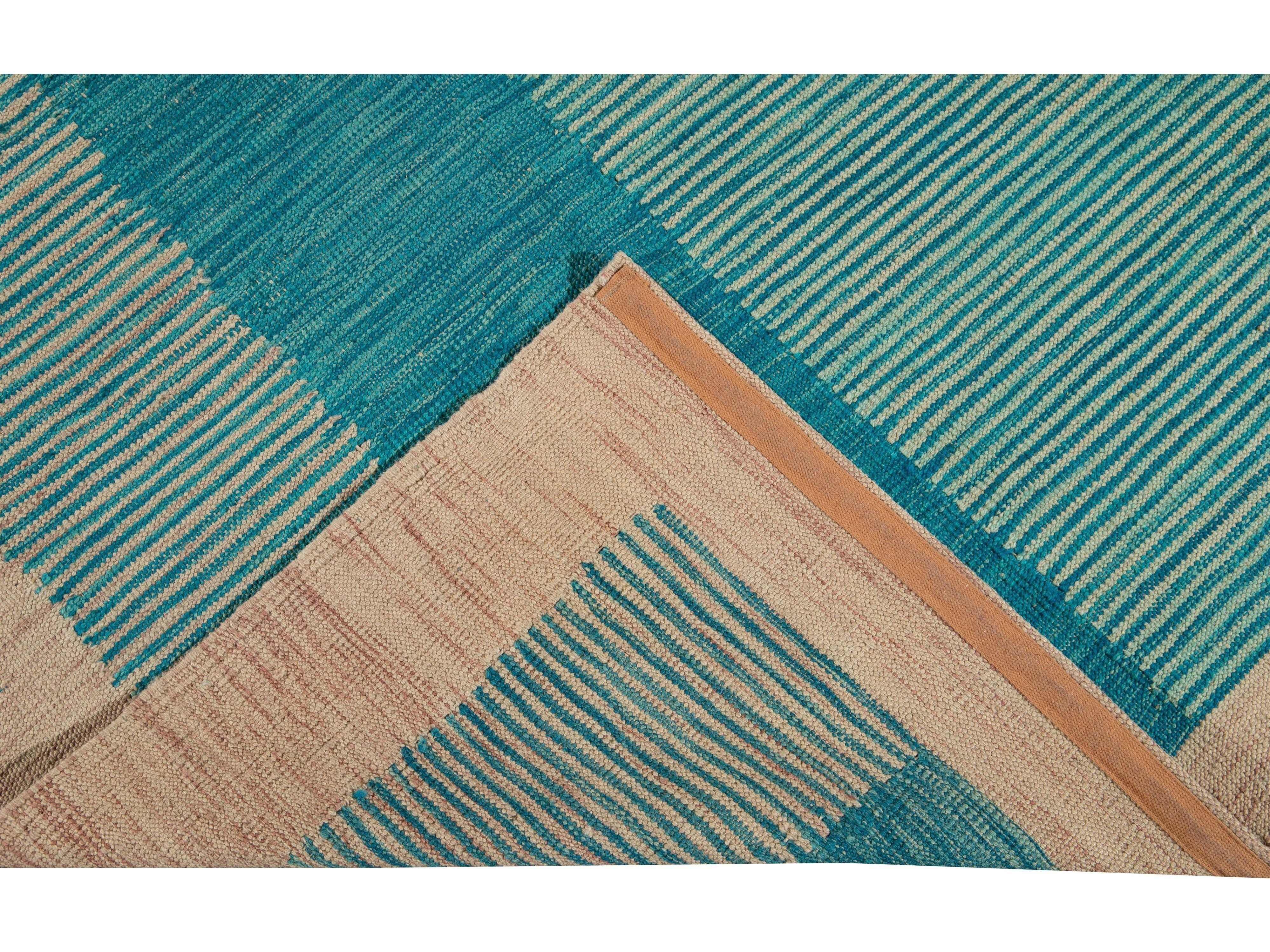 Modern Kilim Wool Rug 9 X 12
