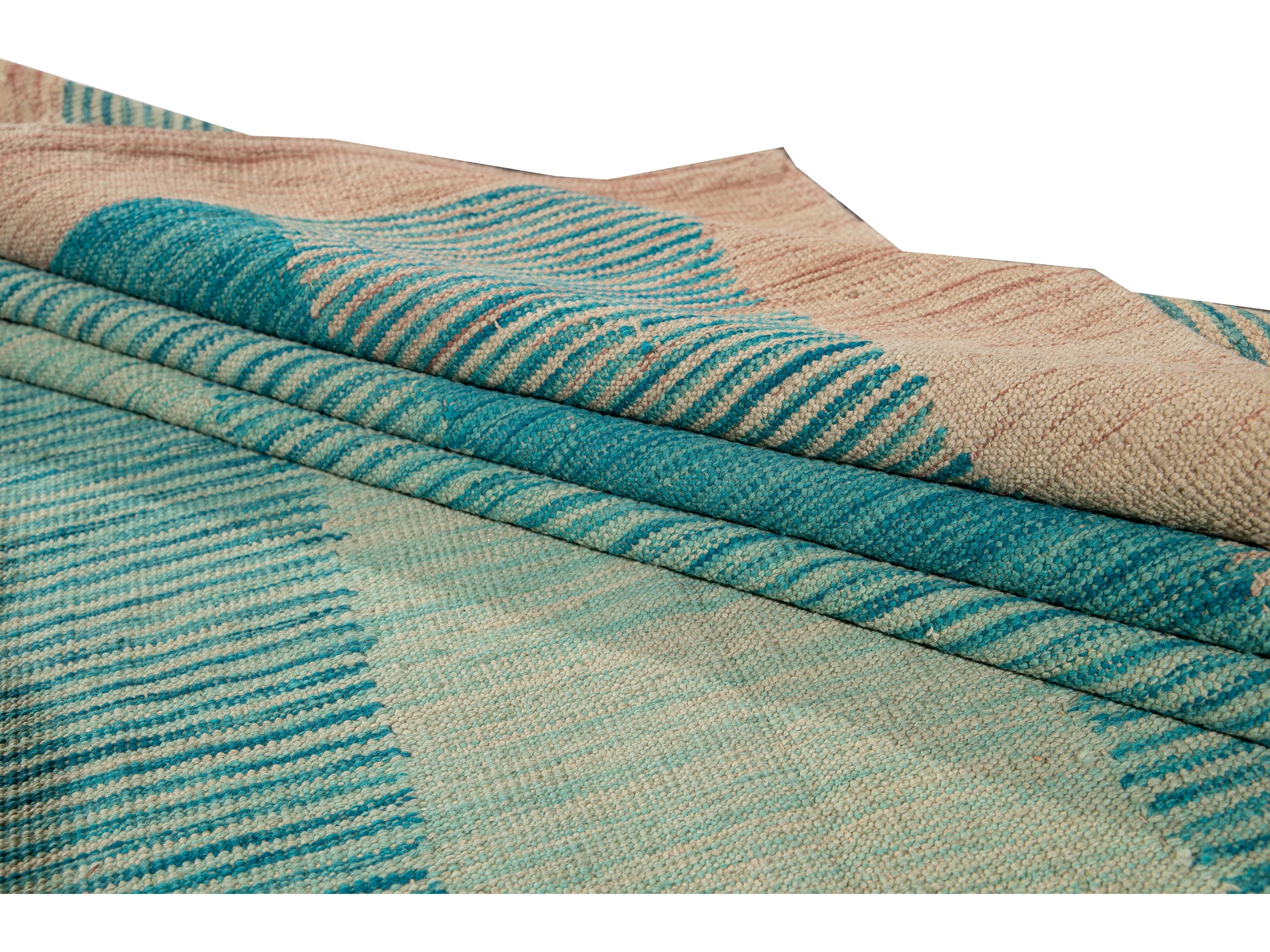 Modern Kilim Wool Rug 9 X 12