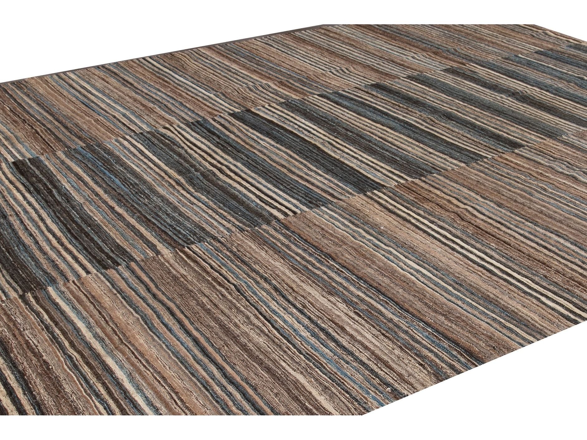 Modern Flat-Weave Wool Rug 10 X 14