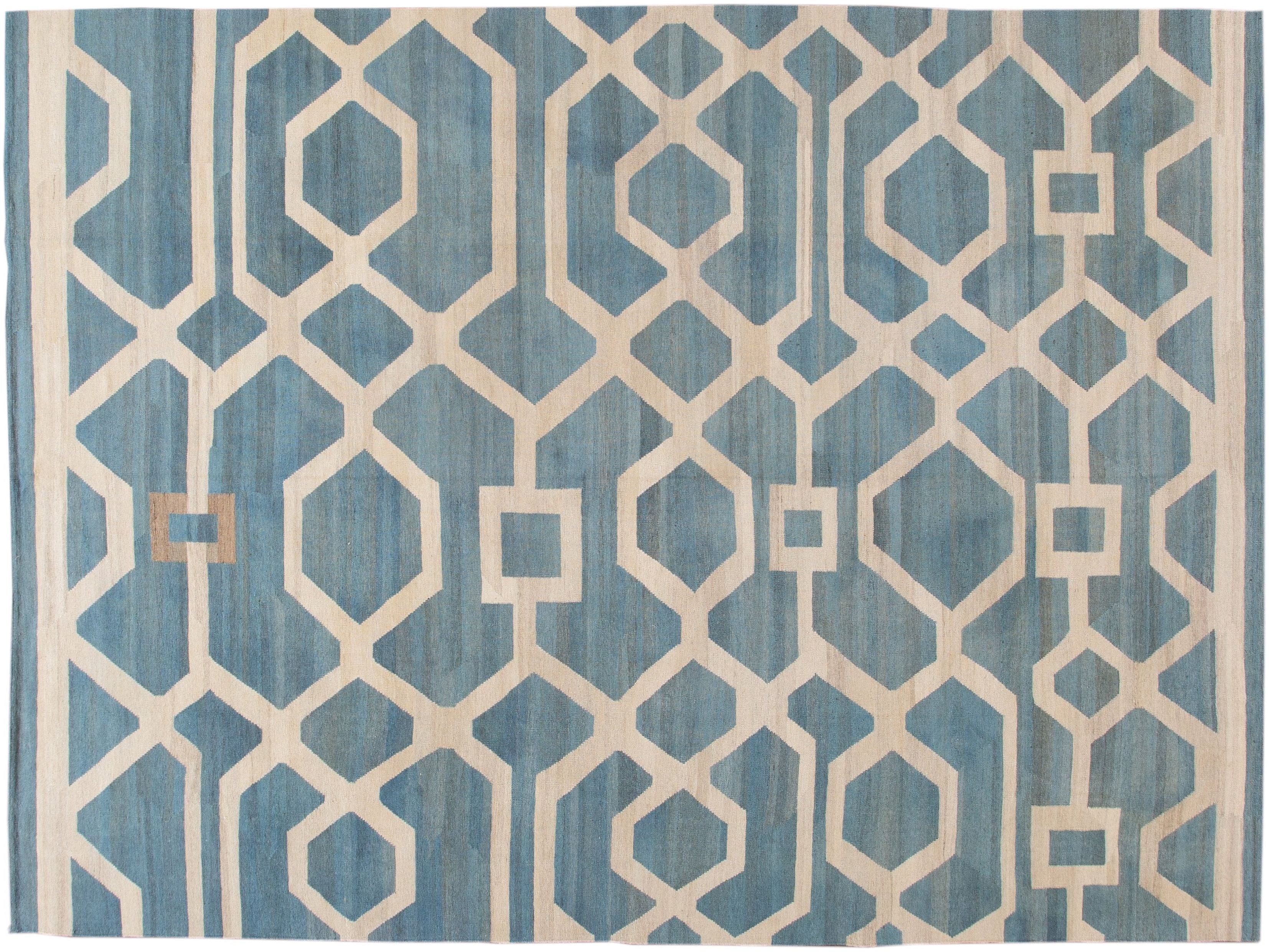Modern Kilim Wool Rug 10 X 14