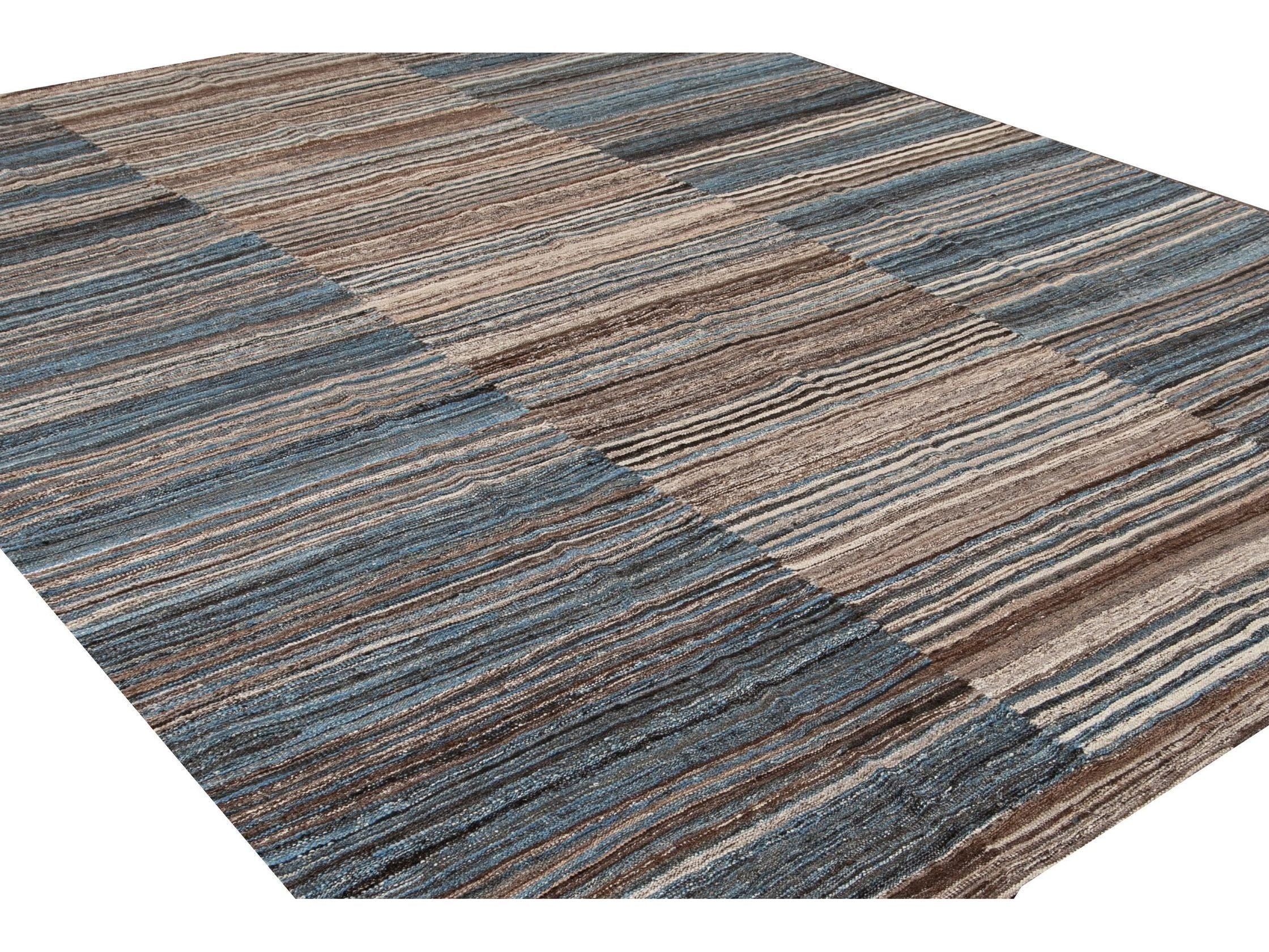 Modern Kilim Wool Rug 9 X 12